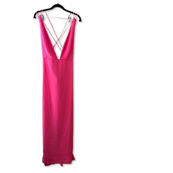 Superdown Lucinda Strappy Maxi Dress in Hot Pink strappy wedding party Revolve - Picture 5 of 12